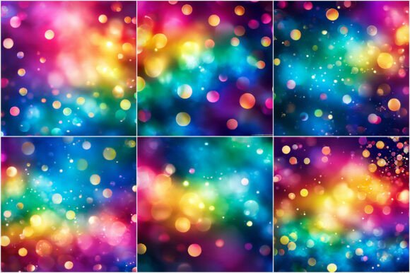 Download Rainbow Bokeh Background Digital Papers - Premium Resources
