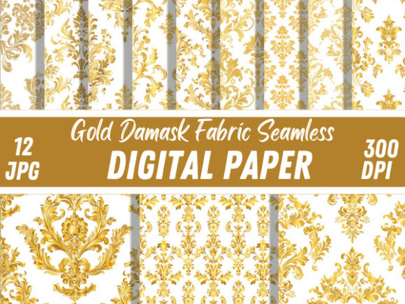 Download Luxury Golden Damask Fabric Patterns - Premium Resources