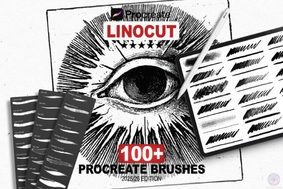 Download 100+ Linocut &amp; Woodcut Procreate Brushes - Premium Resources