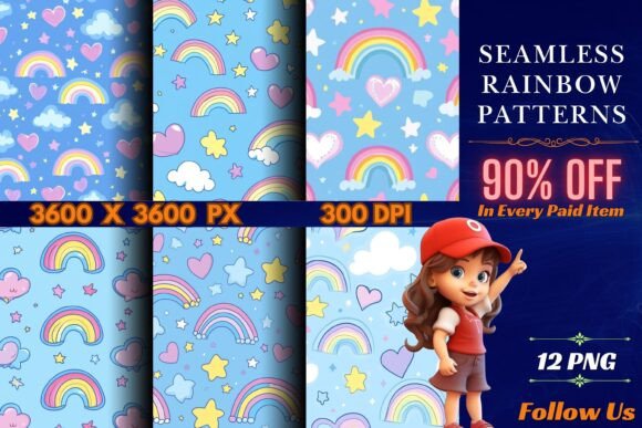 Download Seamless Rainbow Pattern - Premium Bundle